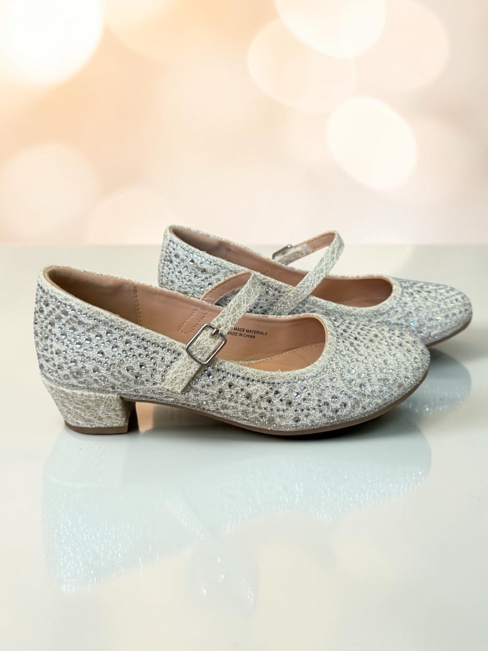 Girls Sparkle Mary Jane Dress Shoes - Silver